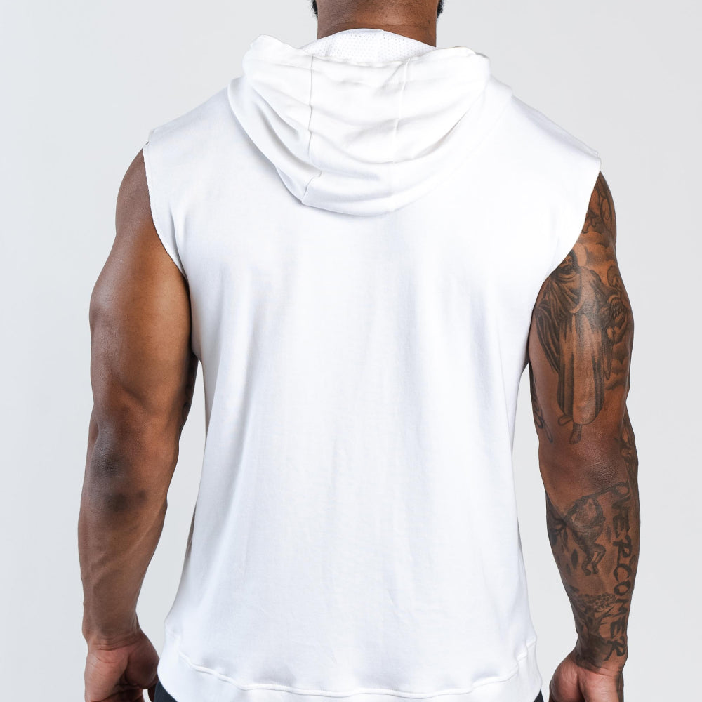 Back view of man wearing Aion oversized zip up hoodie