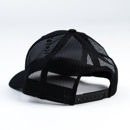 Back view of black Aion hat