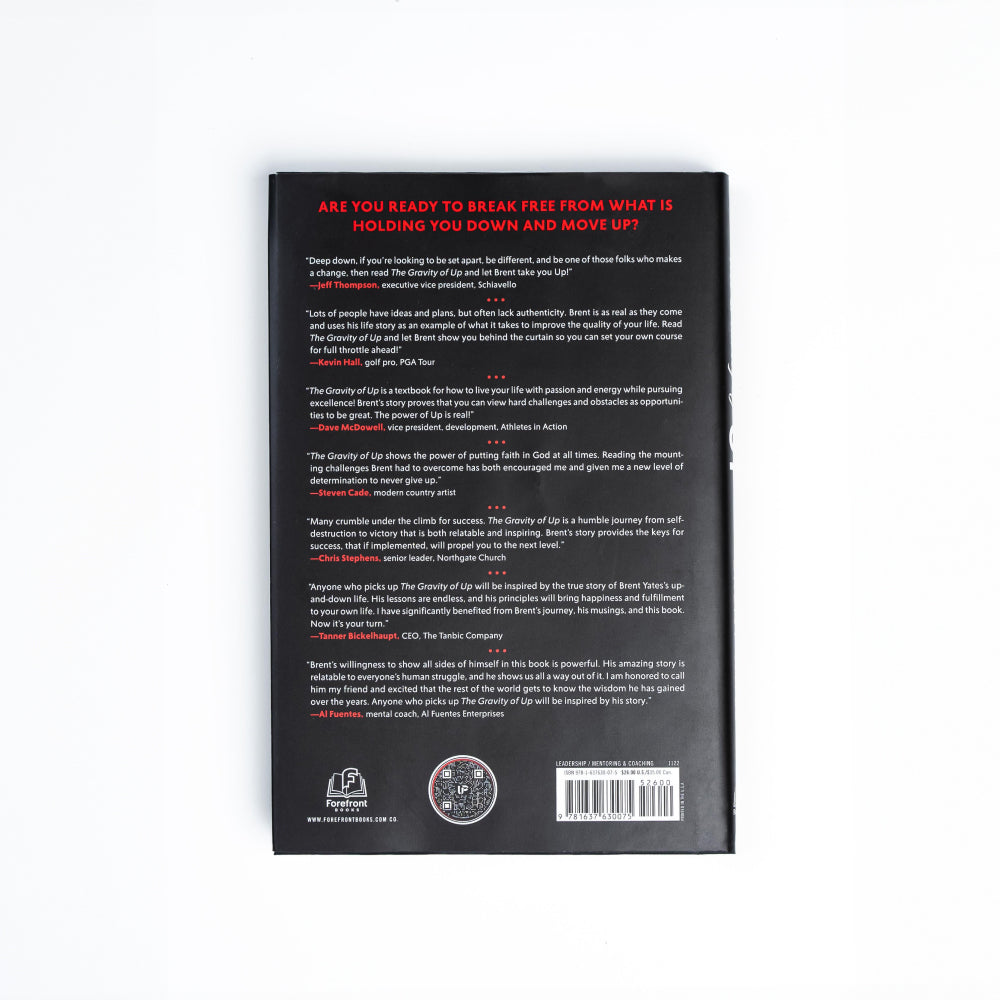 Back cover of Gravity of Up Printbook by Brent Yates